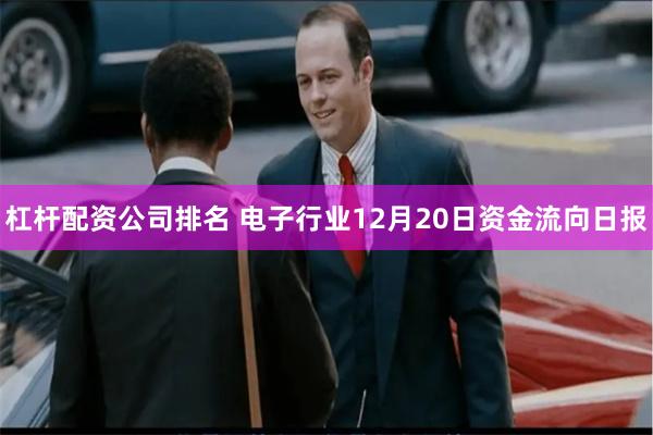 杠杆配资公司排名 电子行业12月20日资金流向日报